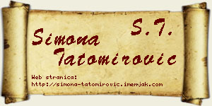 Simona Tatomirović vizit kartica